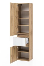 Seitenschrank >Oulu< in Glas Weiß -...