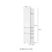 Seitenschrank >Oulu< in Glas Weiß - 40x180x35cm (BxHxT)