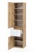 Seitenschrank >Oulu< in Glas Weiß - 40x180x35cm (BxHxT)