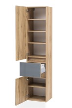 Seitenschrank >Oulu< in Glas Grau - 40x180x35cm...