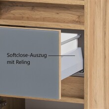 Seitenschrank >Oulu< in Glas Grau - 40x180x35cm (BxHxT)