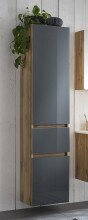 Seitenschrank >Oulu< in Glas Grau - 40x180x35cm (BxHxT)