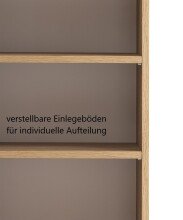 Seitenschrank >Oulu< in Glas Grau - 40x180x35cm (BxHxT)