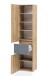 Seitenschrank >Oulu< in Glas Grau - 40x180x35cm (BxHxT)