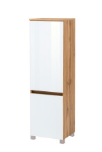 Midischrank >Oulu< in Glas Weiß - 40x130x35cm (BxHxT)