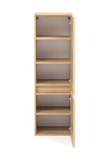Midischrank >Oulu< in Glas Weiß - 40x130x35cm (BxHxT)