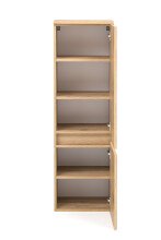 Midischrank >Oulu< in Glas Weiß - 40x130x35cm (BxHxT)