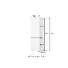 Midischrank >Oulu< in Glas Grau - 40x130x35cm (BxHxT)