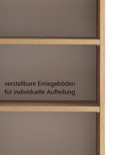 Midischrank >Oulu< in Glas Grau - 40x130x35cm (BxHxT)