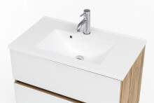 Waschtisch-Set >Oulu< in Glas Weiß - 80x54x47cm (BxHxT)