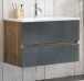 Waschtisch-Set >Oulu< in Glas Grau - 80x54x47cm (BxHxT)