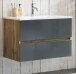 Waschtisch-Set >Oulu< in Glas Grau - 80x54x47cm (BxHxT)