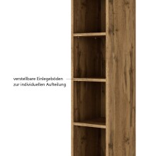 Seitenregal >Oulu< in Wotaneiche - 25x180x35cm (BxHxT)