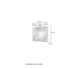Spiegelschrank >Oulu< in Wotaneiche - 80x64x20cm (BxHxT)