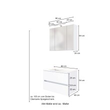 Badezimmer-Set >Oulu< in Wotaneiche - 80x180x47cm (BxHxT)