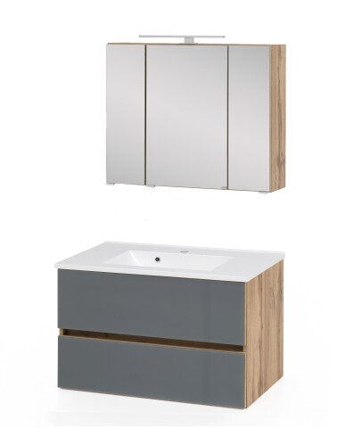 Badezimmer-Set >Oulu< in Wotaneiche - 80x180x47cm (BxHxT)