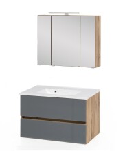 Badezimmer-Set >Oulu< in Wotaneiche - 80x180x47cm...