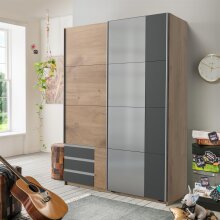 Schwebetürenschrank >Eugenio< in Plankeneiche...