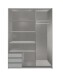 Schwebetürenschrank >Eugenio< in Plankeneiche Weiß - 135x198x64cm (BxHxT)
