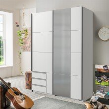 Schwebetürenschrank >Eugenio< in Weiß -...