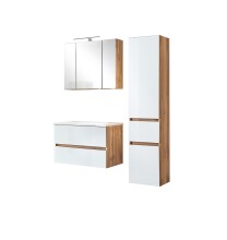 Badezimmer-Set >Oulu< in Wotaneiche - 80x180x47cm...