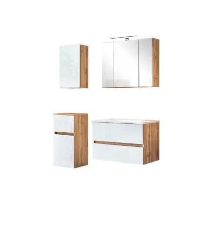 Badezimmer-Set >Oulu< in Wotaneiche - 80x180x47cm (BxHxT)
