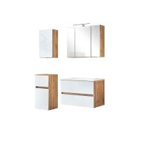 Badezimmer-Set >Oulu< in Wotaneiche - 80x180x47cm...