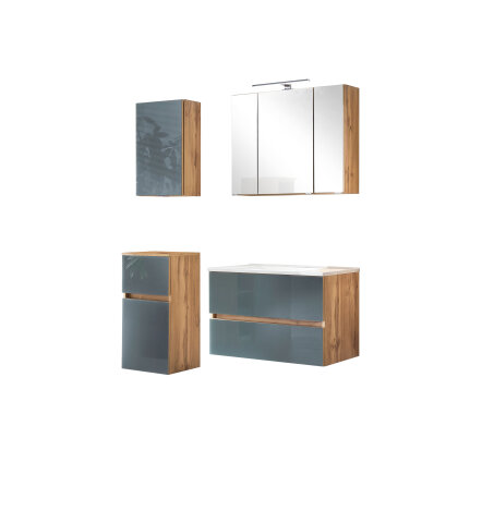 Badezimmer-Set >Oulu< in Wotaneiche - 80x180x47cm (BxHxT)