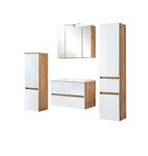 Waschtisch-Set >Oulu< in Wotaneiche - 80x180x47cm...