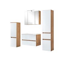 Waschtisch-Set >Oulu< in Wotaneiche - 80x180x47cm...