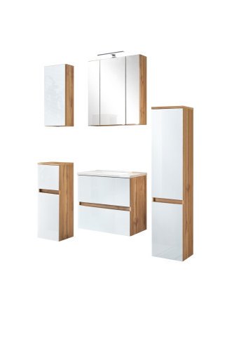 Badezimmer-Set >Oulu< in Wotaneiche - 80x180x47cm (BxHxT)