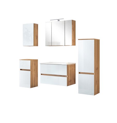 Badezimmer-Set >Oulu< in Wotaneiche - 80x180x47cm (BxHxT)