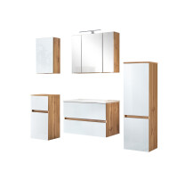 Badezimmer-Set >Oulu< in Wotaneiche - 80x180x47cm...