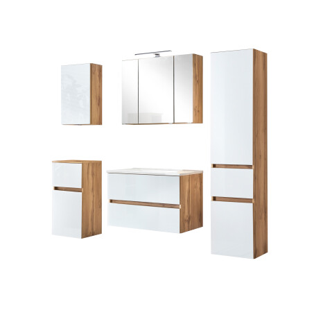 Badezimmer-Set >Oulu< in Wotaneiche - 80x180x47cm (BxHxT)