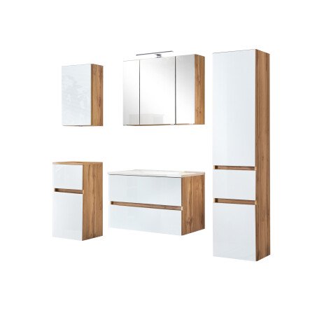 Badezimmer-Set >Oulu< in Wotaneiche - 80x180x47cm (BxHxT)