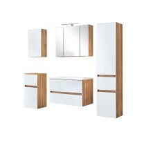 Badezimmer-Set >Oulu< in Wotaneiche - 80x180x47cm (BxHxT)