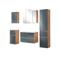 Badezimmer-Set >Oulu< in Wotaneiche - 80x180x47cm...