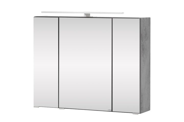 Spiegelschrank >Stockholm< in Oxid Stone - 80x64x20 (BxHxT)