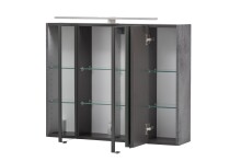 Spiegelschrank >Stockholm< in Oxid Stone - 80x64x20 (BxHxT)