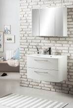 Spiegelschrank >Stockholm< in Matt Weiß - 80x64x20 (BxHxT)