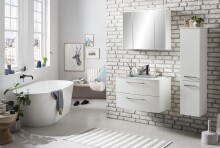 Spiegelschrank >Stockholm< in Matt Weiß - 80x64x20 (BxHxT)