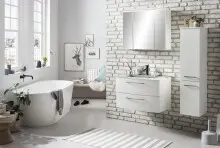 Spiegelschrank >Stockholm< in Matt Weiß - 80x64x20 (BxHxT)