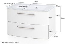 Waschtisch-Set >Stockholm< in Oxid Stone - 80x53x49 (BxHxT)
