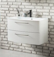 Waschtisch-Set >Stockholm< in Matt Weiß - 80x53x49 (BxHxT)