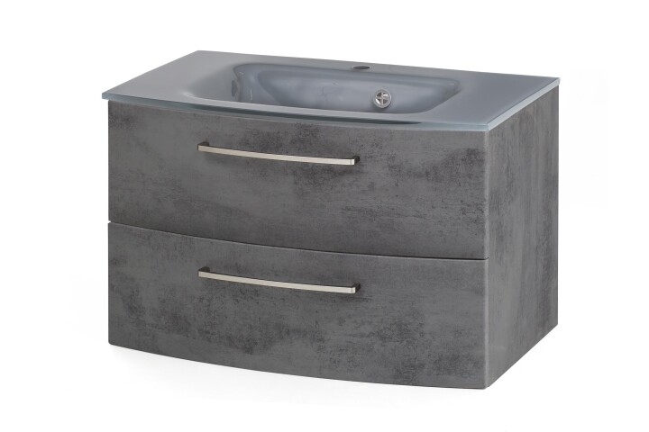 Waschtisch-Set >Stockholm< in Oxid Stone - 80x53x49 (BxHxT)