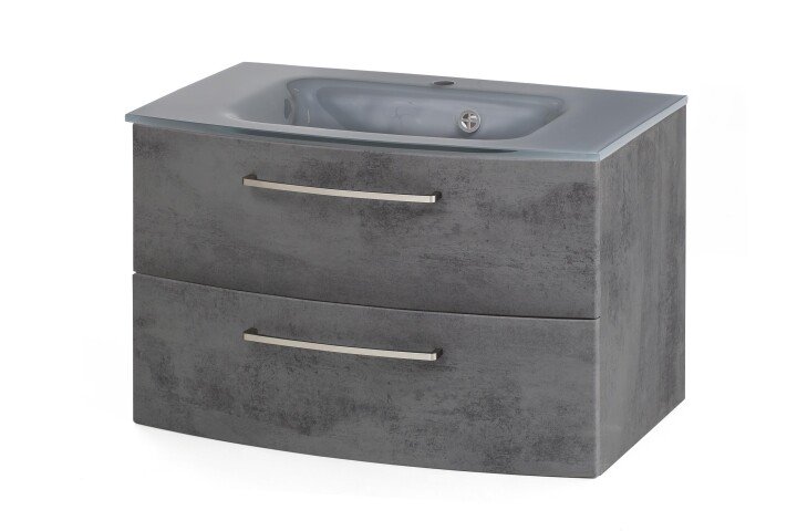 Waschtisch-Set >Stockholm< in Oxid Stone - 80x53x49 (BxHxT)