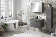 Waschtisch-Set >Stockholm< in Oxid Stone - 80x53x49 (BxHxT)