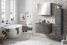 Waschtisch-Set >Stockholm< in Oxid Stone - 80x53x49 (BxHxT)