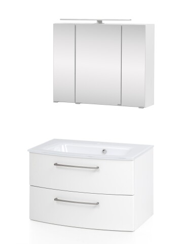Badezimmer-Set >Stockholm< in Matt Weiß - 80x200x49 (BxHxT)