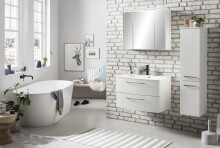 Badezimmer-Set >Stockholm< in Matt Weiß - 80x200x49 (BxHxT)
